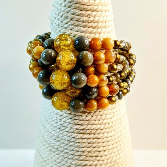 PLANET BOHO SHOP Jewelry - BOHO CHUNKY BEADED 6 STRAND BRACELET + FREE GIFT